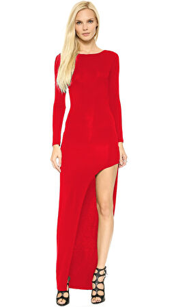 B101297 Yırbrfaçlı Uzun Elbise