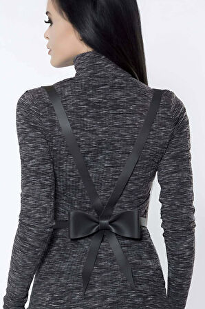 Beli Kurdeleli Şık Deri Harness - Brf177