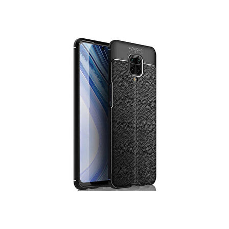 Teleplus Xiaomi Redmi Note 9s Kılıf Niss Silikon Deri Görünümlü Siyah