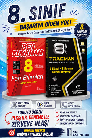 8.Sınıf Ben Korkmam Fen Bilimleri Soru Bankası + 3 Fragman Deneme