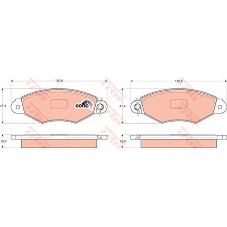 Trw Gdb1321 Ön Balata Kango 1.9 D 1.5Dci 97=>