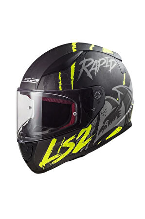 Rapıd 2 Raven Kapalı Kask Mat Siyah-gri-neon Sarı