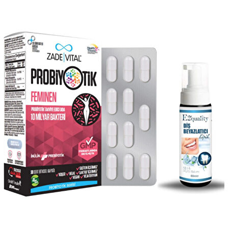 Feminen Probiyotik Takviye Edici Gıda 30 Kapsül + Hediye Diş Beyazlatıcı Köpük
