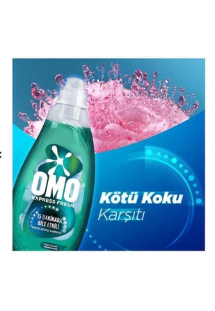 Omo Express Fresh Kötü Koku Karşıtı Beyaz ve Renkliler Sıvı Çamaşır Deterjanı 1480 ml x6 Adet