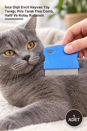 1 Adet Kedi Köpek Pire Tarağı – İnce Dişli Evcil Hayvan Tüy Tarağı, Pire Tarak Flea Comb, Hafif Ve Kolay Kullanım