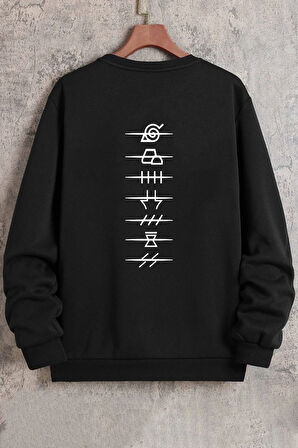 Uyguntarz Unisex Ninja Akatsuki Bisiklet Yaka Sweatshirt