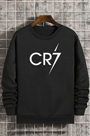 Unisex Cr7 Bisiklet Yaka Sweatshirt