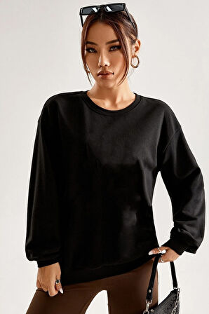 Uyguntarz Unisex Aesthetic Baskılı Bisiklet Yaka Sweatshirt