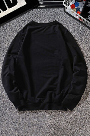 Uyguntarz Unisex Itachi Uchiha Baskılı Bisiklet Yaka Sweatshirt