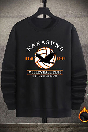 Uyguntarz Unisex Karasuno Bisiklet Yaka Sweatshirt