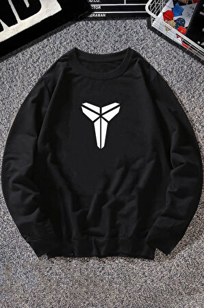 Uyguntarz Unisex Kobe Baskılı Bisiklet Yaka Sweatshirt