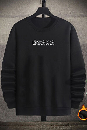 Unisex Osaka Bisiklet Yaka Sweatshirt