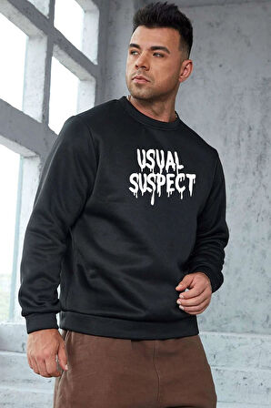Uyguntarz Unisex Usual Suspect Bisiklet Yaka Sweatshirt