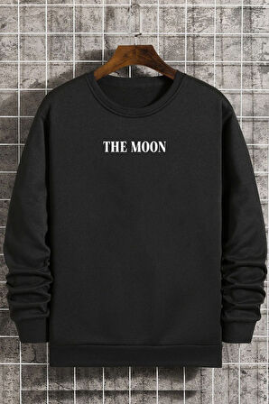 Uyguntarz Unisex The Moon Bisiklet Yaka Sweatshirt