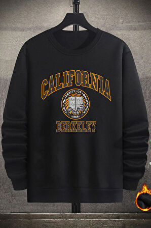 Uyguntarz Unisex California Baskılı Bisiklet Yaka Sweatshirt