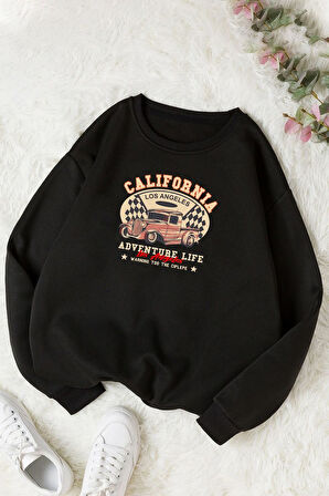 Uyguntarz Unisex California Bisiklet Yaka Sweatshirt