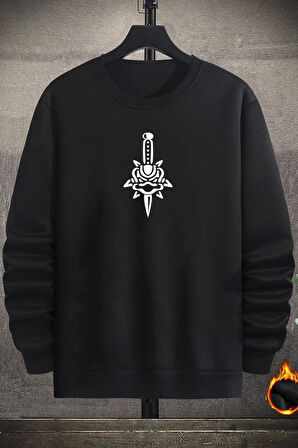 Uyguntarz Unisex Skullcracked Bisiklet Yaka Sweatshirt