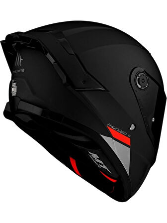 Mt Helmets Kask Thunder 4 Sv Solıd A1 Matt Black Şeffaf Vizör