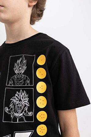 DeFacto Erkek Çocuk Dragon Ball Bisiklet Yaka Kısa Kollu Tişört C0518A824SMBK81
