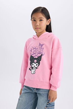 DeFacto Kız Çocuk Hatsune Miku Oversize Geniş Kalıp Kapüşonlu Sweatshirt D2828A824WNPN253