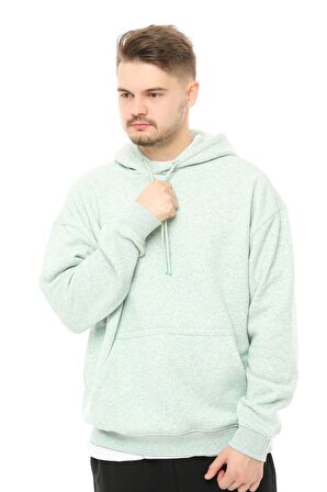 defy's Erkek Oversize Kapüşonlu Sweatshirt Yeşil Melanj