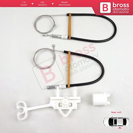 Fiat Abarth Punto Grande Evo MK3 199 2005-2024 51723324 İçin Manuel Arka Sol Cam Kriko Tamir Seti