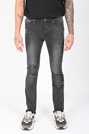 Erkek Straight Fit Fermuar Detaylı Jean Pantolon