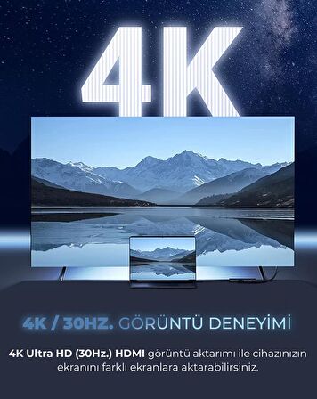 Bix BX03HB MAX Type-C to 4K HDMI Ethernet USB PD Dönüştürücü Adaptör