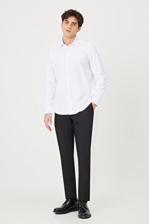 Erkek Siyah Slim Fit Dar Kesim Esnek Klasik Pantolon