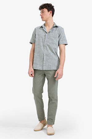 DeFacto Yazlık Beli Lastikli Jogger Pantolon Slim Fit Dar Kesim Düz Paça Pamuklu Cepli D2671AX25SMKH422