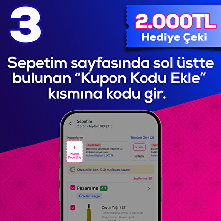 Pazarama Hediye Çeki 2000 TL