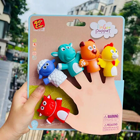 Finger Puppet Çiftlik Hayvanları Parmak Kukla Seti 5 Hayvanlı Oyuncak Parmak Kukla