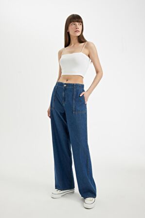 DeFacto Wide Leg Fit Geniş Kalıp Normal Bel Geniş Paça Jean Pantolon C4115AX24HSNM39