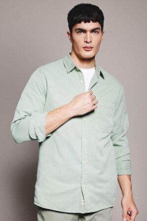 DeFacto Regular Fit Polo Yaka Pamuklu Uzun Kollu Gömlek B4140AX24SPGN1102