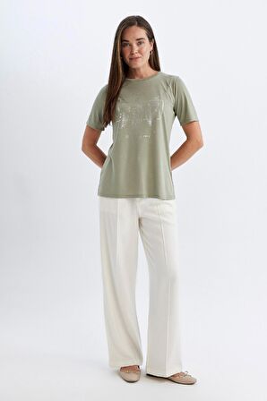 DeFacto Regular Fit Bisiklet Yaka Kısa Kollu Tişört D3316AX24HSGN497
