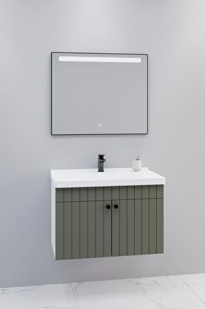 Avien 80 Cm Banyo Dolabı Lvn Led Aynalı - Boy Dolap Hariç