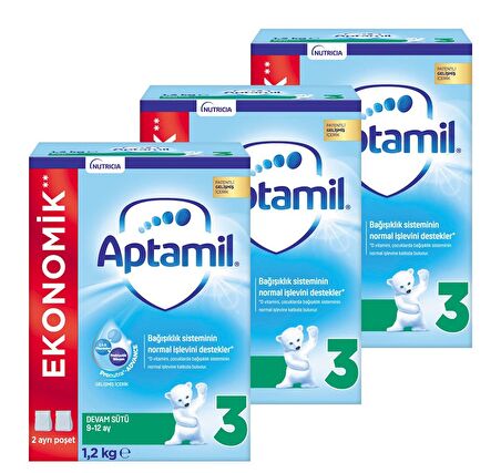 Aptamil 3 Devam Sütü Yeni Formül 1200 gr x 3 Adet