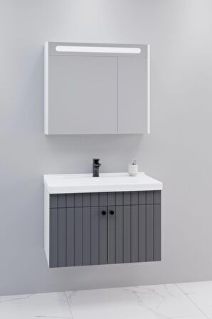Avien 80 Cm Banyo Dolabı Npl Led Aynalı - Boy Dolap Hariç