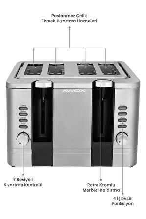 Awox Red Slice Pro Ekmek Kızartma Makinesi