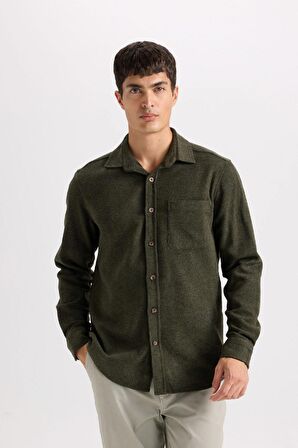 DeFacto Regular Fit Oduncu Cep Detaylı Basic Düz Uzun Kollu Gömlek A5515AX24AUKH244