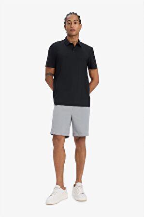 DeFactoFit Esnek Kumaş Standart Fit Sporcu Kısa Kollu Siyah Polo Tişört D9244AX25SPBK81