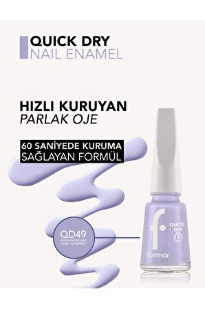 Flormar Quick Dry Hızlı Kuruyan İnce Yapılı & Parlak Bitişli Oje