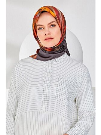 Kadın Gri İpek Eşarp