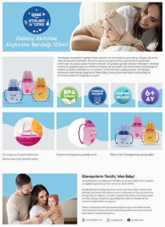 Wee Baby Galaxy Akıtmaz Alıştırma Bardağı 125 ml Mavi