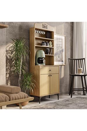 Mezza 5206 SIESTA 69CM KAHVE KÖŞESİ ÇOK AMAÇLI DOLAP 2 KAPAKLI 1 ÇEKMECELİ KİLER MUTFAK DOLABI SEPET-YUNUS