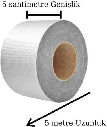 Bak Gel Al Bakgelal Su Geçirmez Alüminyum Tamir Bandı – Çatı, Boru, Duvar ve Çatlak Onarıcı Yalıtım Bandı 5m x 5cm