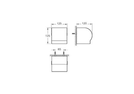 VitrA Arkitekta A44381 Kapaklı Tuvalet Kağıtlığı, Paslanmaz Çelik