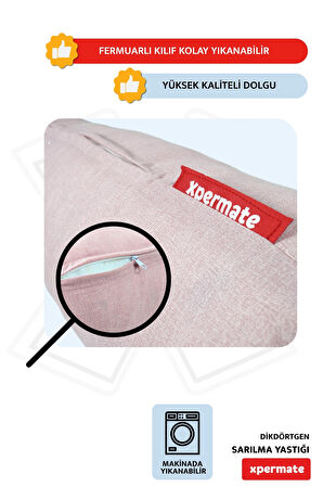 XPERMATE Sarılma Yastığı , Uyku Yastığı , Bacak Arası Yastığı Silindir 150x20 cm Pembe