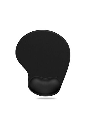 MP01 - Siyah Elips Bilek Destekli Mouse Pad | Konforlu, Kaymaz Taban, Ergonomik, Yumuşak, Ev,ofis