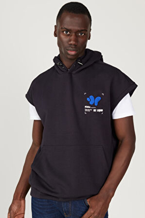 Loose Fit Kapüşonlu Kısa Kollu Pamuklu Sweatshirt